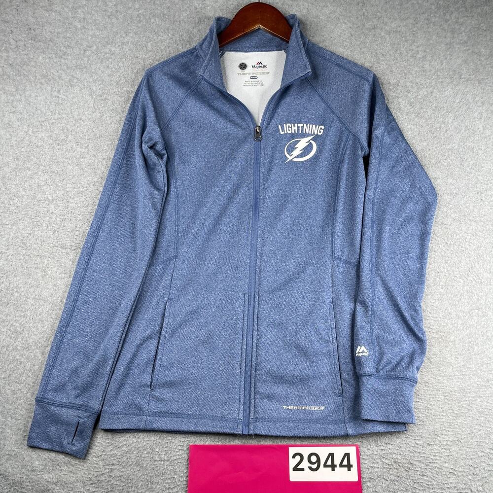 Womens Tampa Bay Lightning NHL Majestic Thermabase 1/2 Zip Sweatshirt Blue M